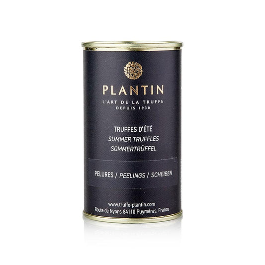 Truffes d'été Pelures, épluchures et lamelles de truffes, au Jus de truffe, Plantin, 105 g