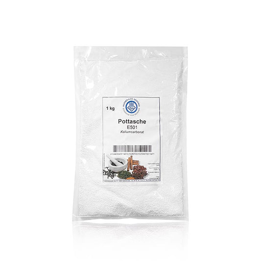 Pottasche - Kaliumcarbonat, für Lebkuchenteige, E501, 1 kg