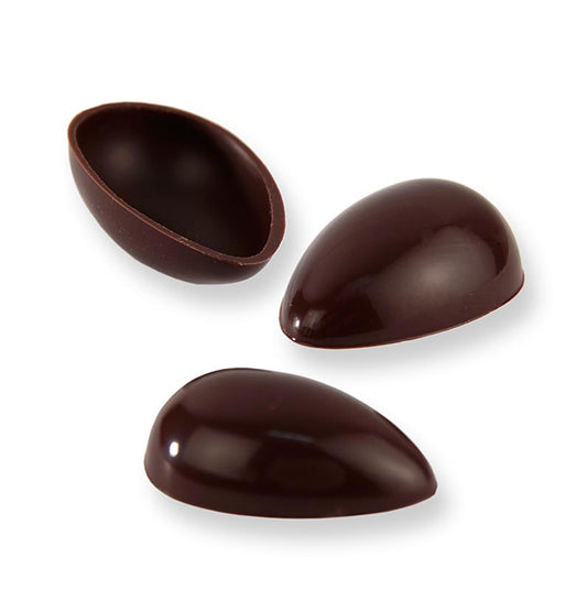 Demi-coques d'œufs en chocolat noir, petites, 40 x 26 mm, Läderach (Pâques), 588 pièces
