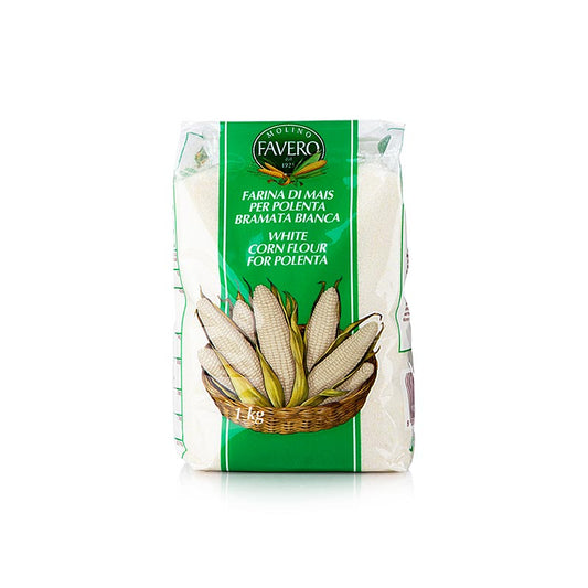 Polenta - Bramata Bianca, semola di mais, bianca e grossa, Favero, 1 kg