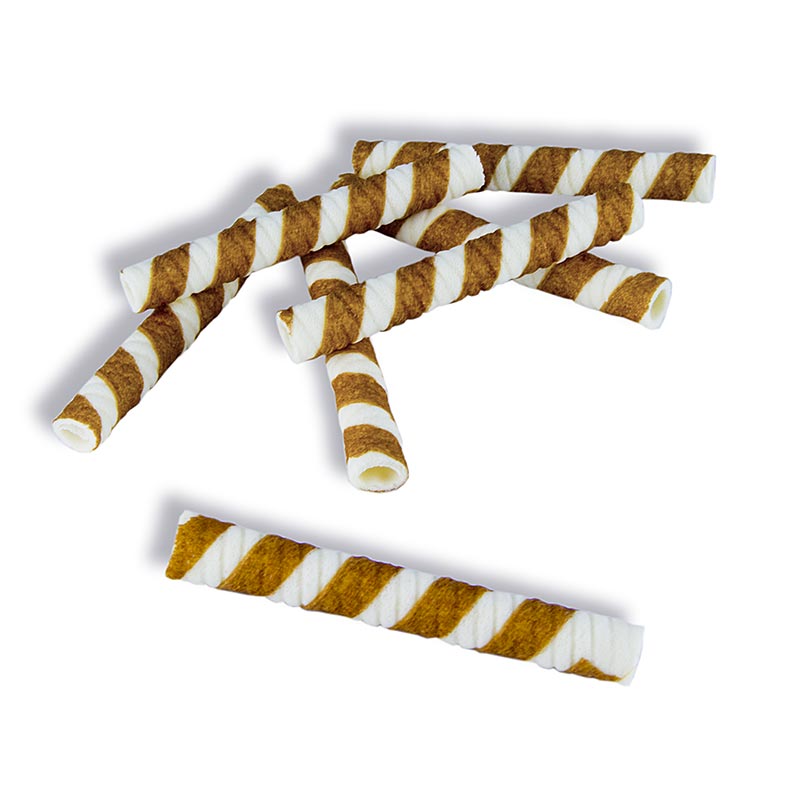 La Cialcon - Gaufrettes creuses - Bicolores, rayées chocolat/nature, 9 cm, 800 g, 250 pièces