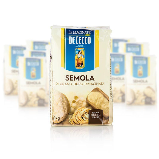 Semola di grano duro - Semola di Grano Duro, De Cecco, n. 176, 10 kg, 10 x 1000 g | Farina, cereali, impasti, Miscele per prodotti da forno  thungourmet
