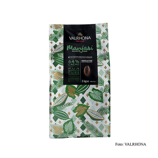 Valrhona Manjari « Grand Cru », couverture noire, callets, 64 % Cacao, Madagascar, 3 kg