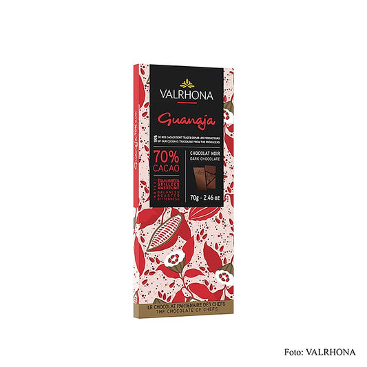 Valrhona Guanaja - Cioccolato fondente con granella di cacao, 70% Cacao, 70 g