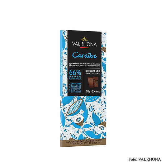Valrhona Caraibe - Cioccolato fondente, 66% Cacao, Caraibi, 70 g