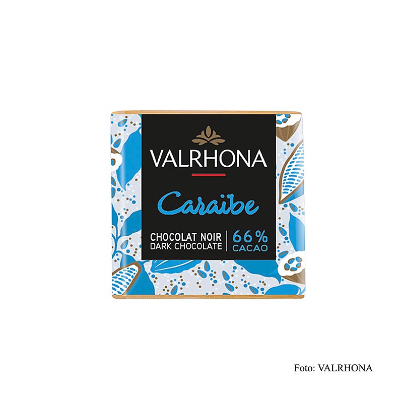 Valrhona Carré Caraibe - Tavolette di cioccolato fondente, 66% Cacao, 1 kg, 200 x 5 g