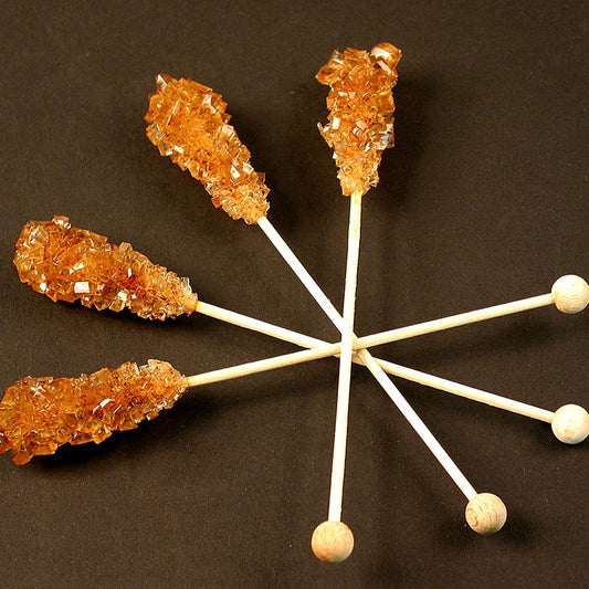 Bastoncini di zucchero, marrone, cristalli di zucchero su bastoncino, 1 kg, 100 pz.
