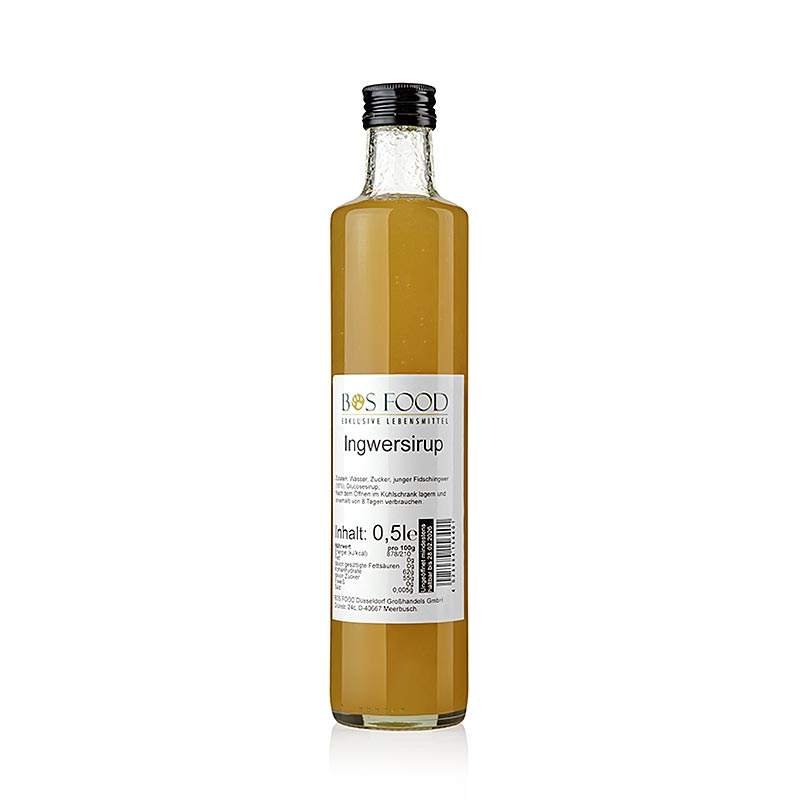 BOS FOOD Ingwersirup, zum Tee oder als würzende Zutat, 500 ml