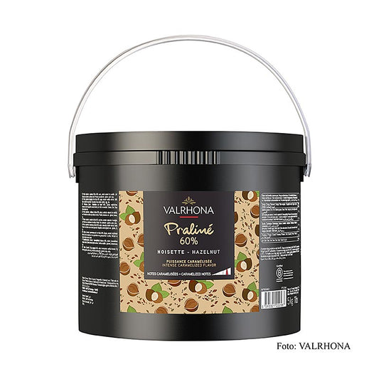 Valrhona - Pâte de praliné fine, 60 % de noisettes, notes intenses de noisette et de caramel, 5 kg