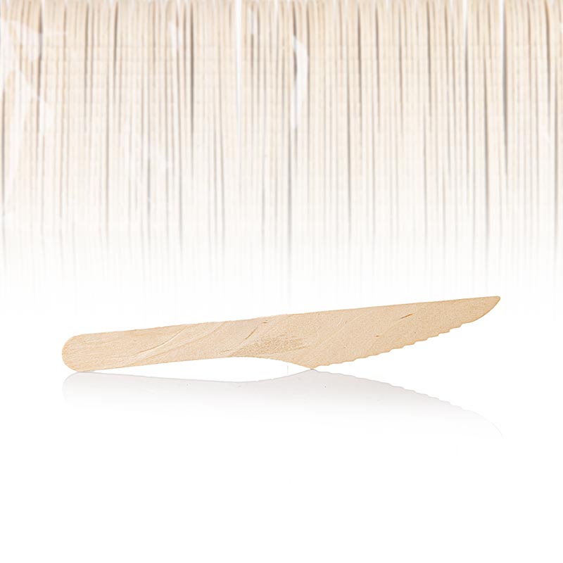 Couteau en bois jetable, env. 16,5cm de long, 100 pièces