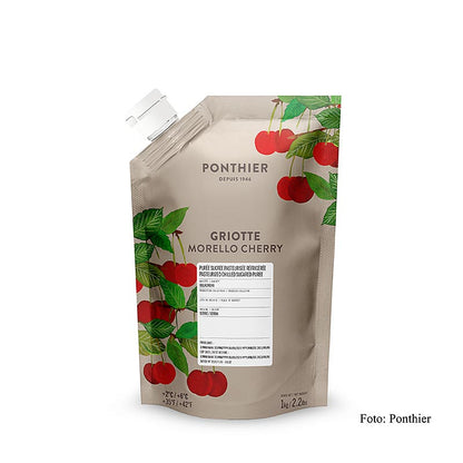 Purée de cerises Ponthier, griottes, avec sucre, 1 kg