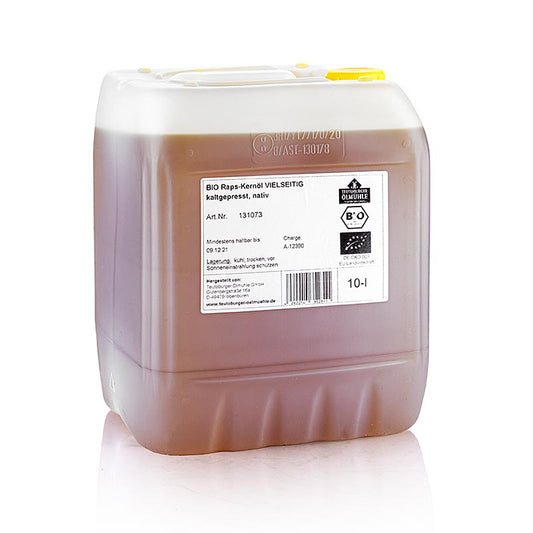Huile de graines de colza, pressée à froid, à partir de graines de colza décortiquées, vierge, Teutoburger Ölmühle, BIO, 10 l