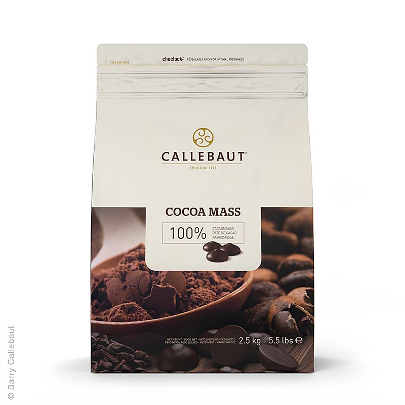 Pasta di cacao Extra, callets, 100% Cacao, Callebaut, 2,5 kg