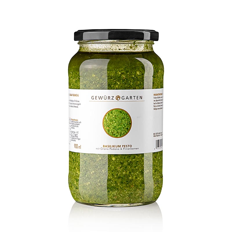 Gewürzgarten Pesto al basilico, con basilico, pinoli e Grana Padano, 900 ml