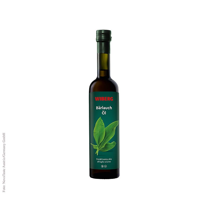 Huile d'ail des bois Wiberg, pressée à froid, Huile d'olive vierge à l'extrait d'ail des bois, 500 ml