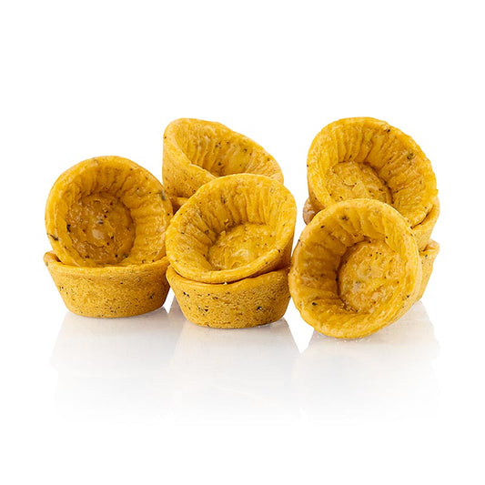 HUG - Mini-tartelettes apéritives, pâte à la tomate et au basilic, rondes, ø 4,2 cm, salées, végétalien, 1,02 kg, 160 pièces