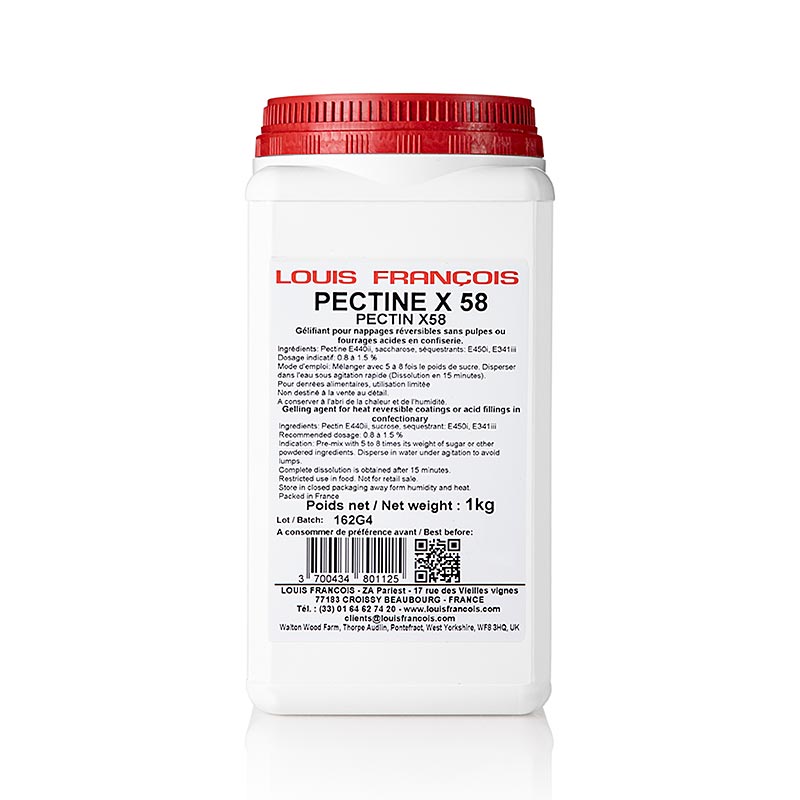 Louis Francois - Pectina - Pectin X 58, agente gelificante per coprime senza polpa di frutta, 1 kg