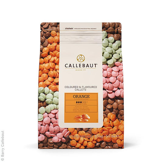 Callebaut - Pâte décorative aromatisée - Orange, Callets, 2,5 kg