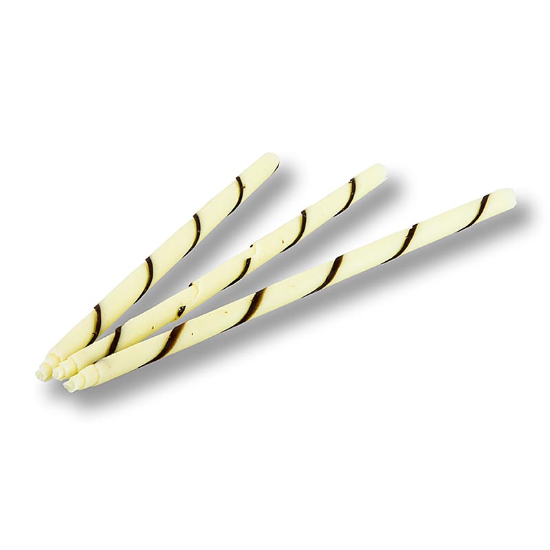Cigares au chocolat - "Panatella", blanc avec des rayures sombres, 20cm de long, ø 6mm, 715 g, 110 pcs