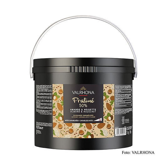Valrhona - Pâte de praliné fine, 25 % de noisettes, 25 % d'amandes, notes intenses de fruits à coque, 5 kg
