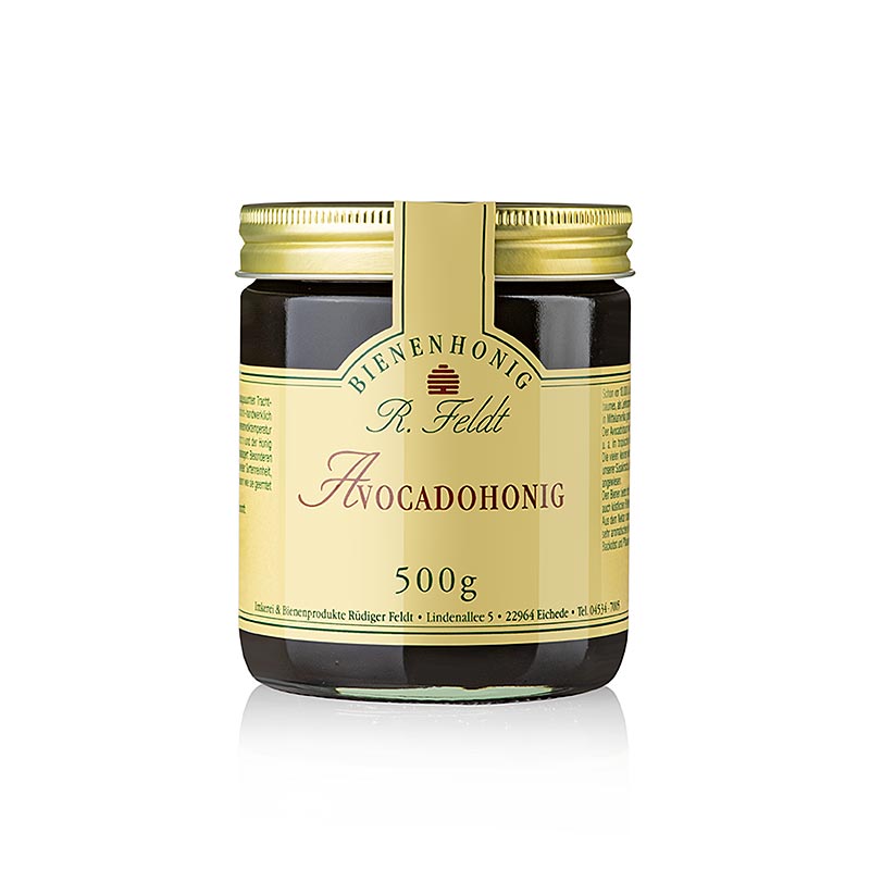 Imkerei Feldt - Avocado-Honig, dunkel, flüssig, leichtes Pflaumenaroma, 500 g