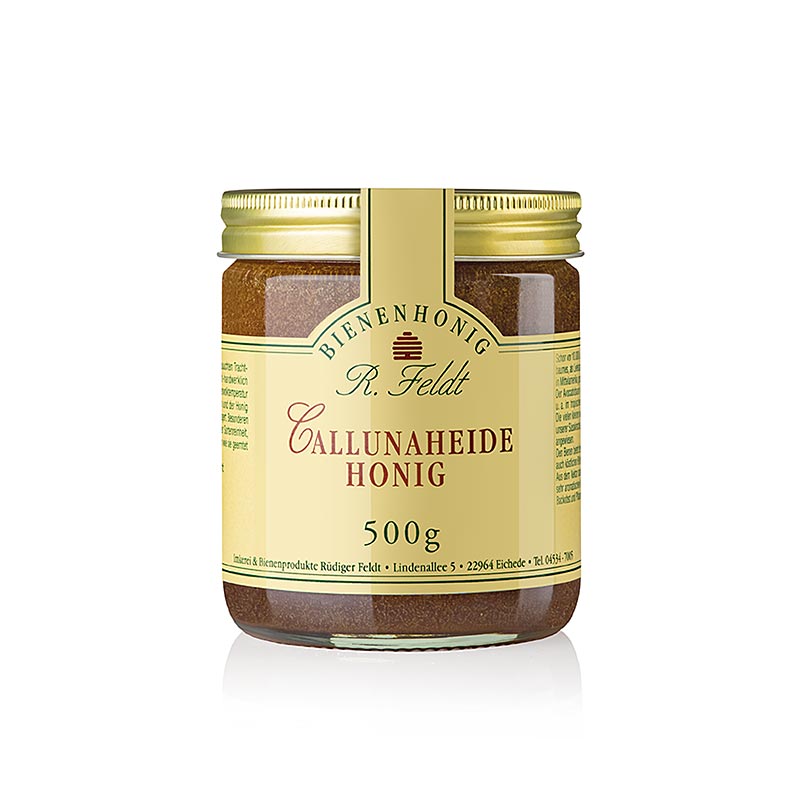 Imkerei Feldt - Callunaheide-Honig, rotbraun, cremig, kräftiges Aroma, 500 g