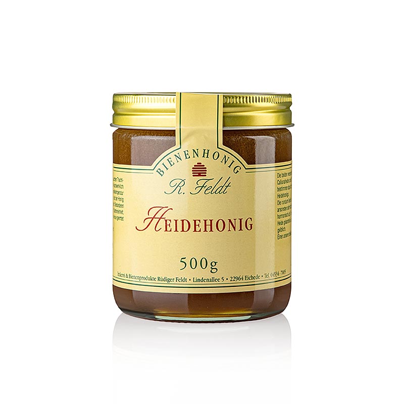 Apicoltura Feldt -Miele, scuro, cremoso, aromatico, dal gusto intenso tipico della brughiera, 500 g