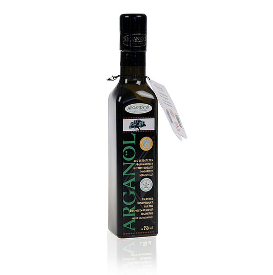 Huile d'argan, Maroc, traditionnelle, filtrée, Argandor, BIO, 250 ml