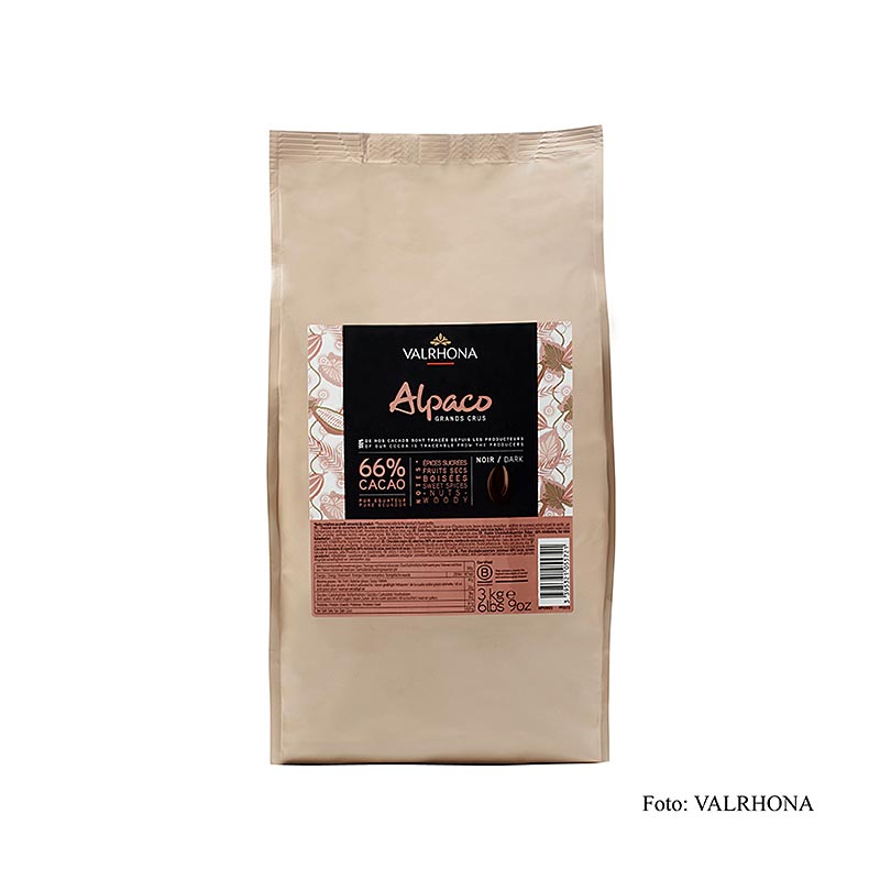 Valrhona Alpaco "Grand Cru", copertura fondente, callets, 66% Cacao, Ecuador, 3 kg