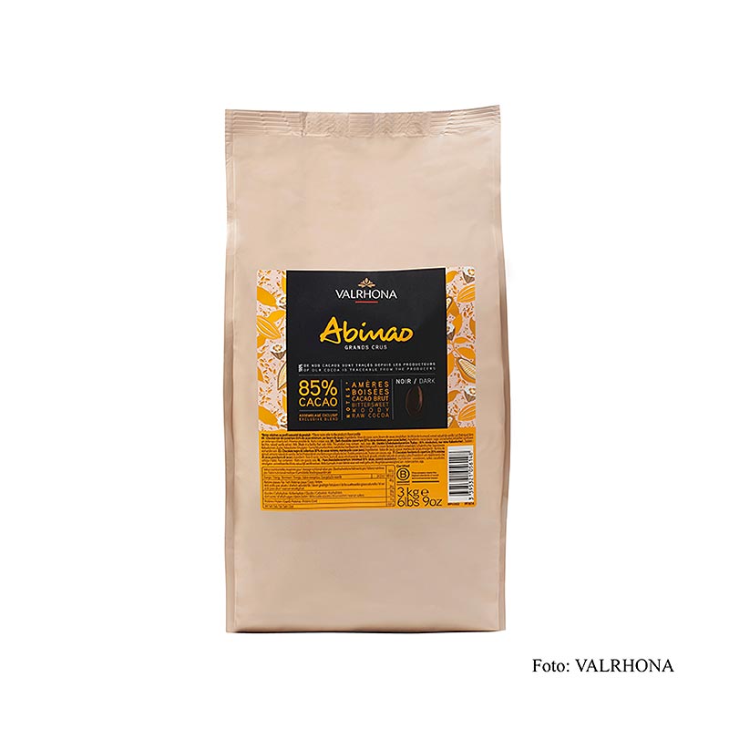 Valrhona Abinao « Grand Cru », couverture noire, callets, 85 % Cacao, Afrique, 3 kg