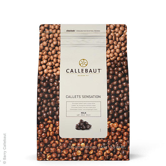 Callets Sensation au lait, perles de chocolat au lait, 33 % Cacao, Callebaut, 2,5 kg