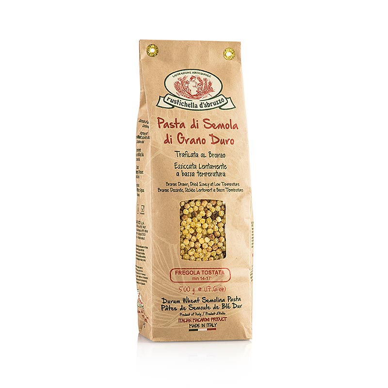 Rustichella D´Abruzzo - Fregola Tostata, perlrunde Pasta aus geröstetem Hartweizengrieß, 500 g
