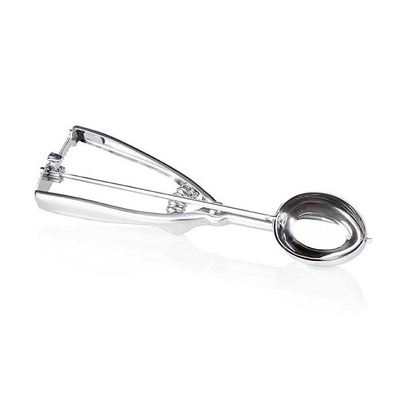 Paletta per gelato, ovale, 1/30 litri, ø 55 x 40 mm, lunghezza 23 cm, acciaio inox, 1 pz.