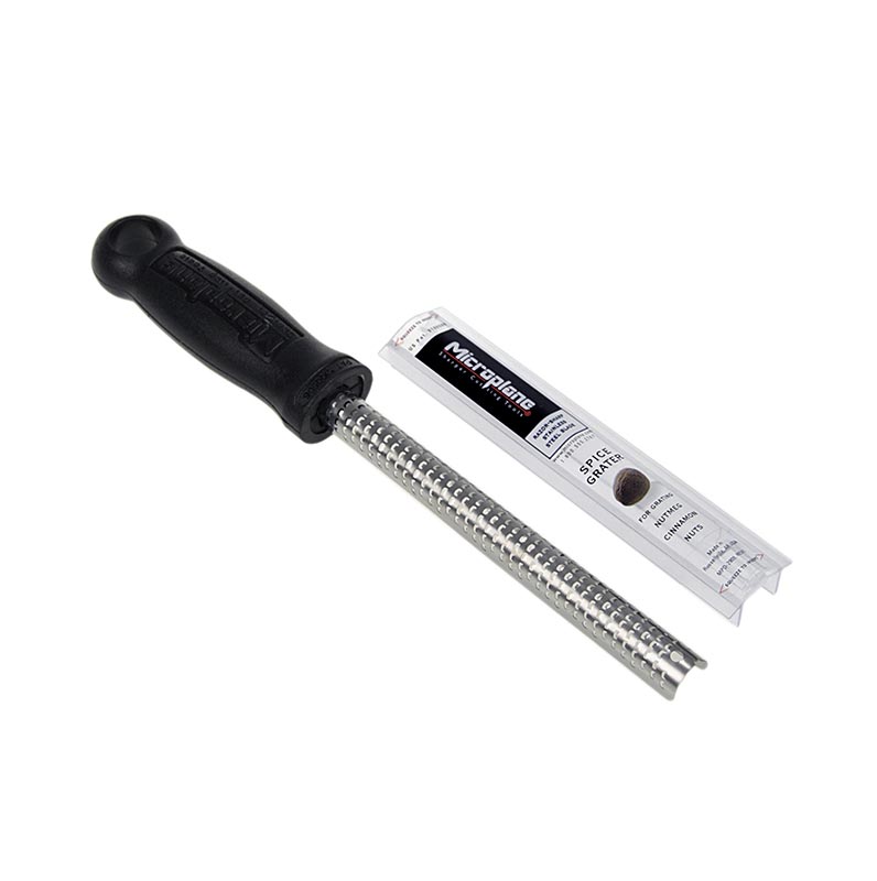 Microplane - Premium Classic - Grattugia a bastoncino per spezie, a grana molto fine, manico nero/soft-touch, 1 pz.