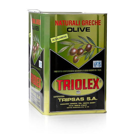 Olive nere, senza nocciolo, olive Kalamata, in salamoia, 18,5 kg
