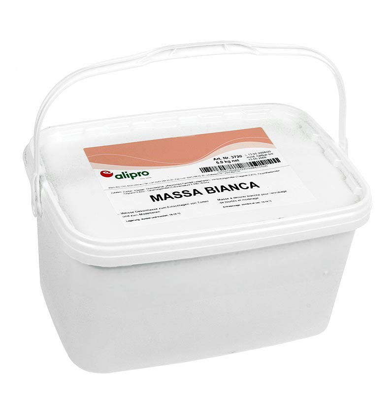 Massa Bianca, rotolo di fondente, pasta da decorazione bianca (simile a Massa Ticino), 6 kg