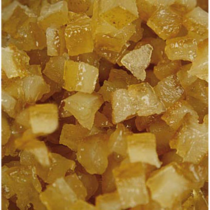Sucré au citron, écorce de citron confite, finement coupée en dés, 6mm, Corsiglia Facor, 2,5 kg