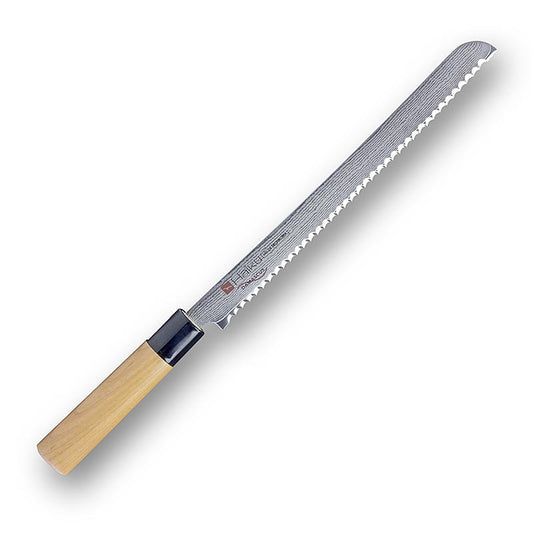 Haiku Damast HD - 08 Couteau à pain Damast, 25 cm, bois de cerisier, plié 32 fois, 1 pièce | Couteaux et accessoires pour couteaux | thungourmet