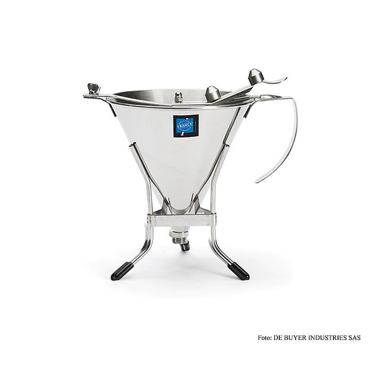 deBUYER Fondanttrichter, automatisch, mit 3 Auslaufmaßen, 1,5 Liter, mit Gestell