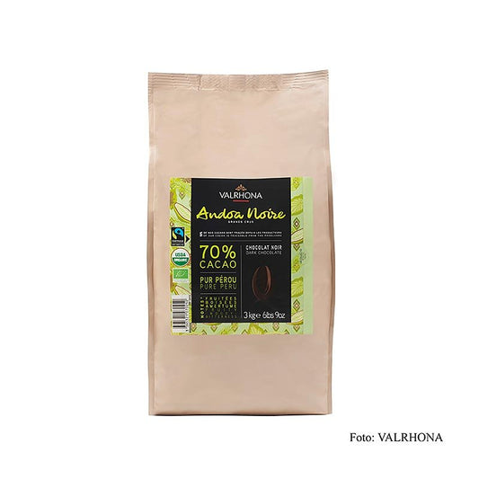 Valrhona Andoa Noire 70% 3 kg Callets, Fairtrade, BIO (12515), 3 kg | Couverture, Schoko - Formen, Schoko - Produkte | thungourmet