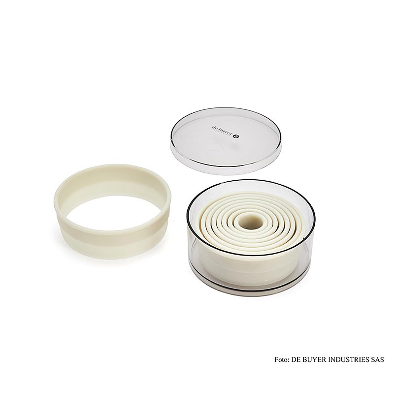 deBUYER Emporte-pièce, rond, plastique, ø 2/3/4/5/6/7/8/10cm, 9 pcs.