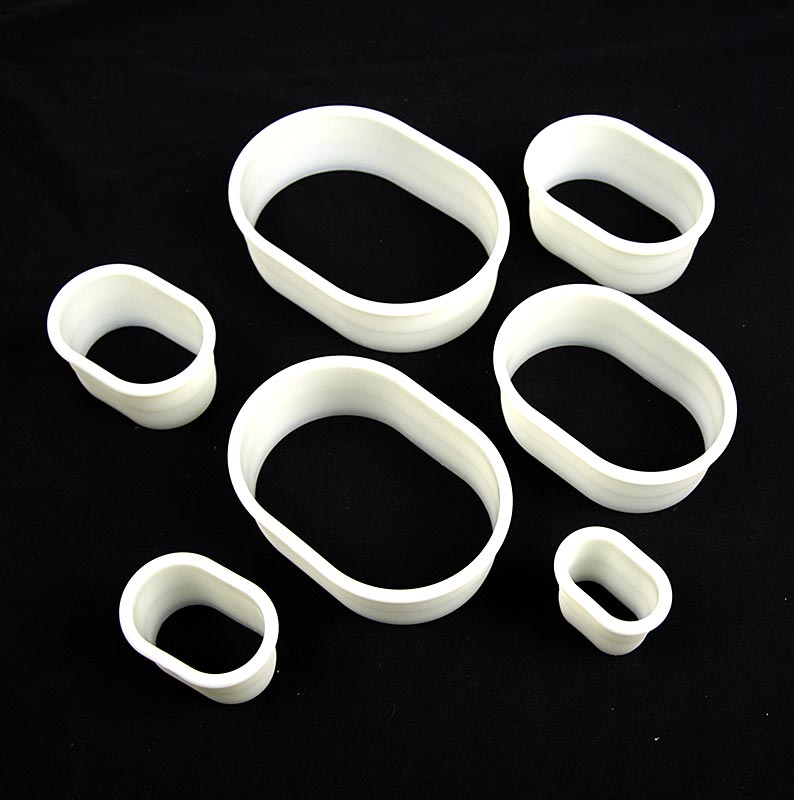 deBUYER Tagliabiscotti, ovali, in plastica, ø 3,2/4,5/5,8/7,0/8,5/9,5/11 cm, 7 pezzi