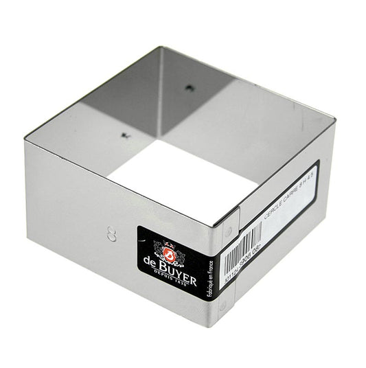 Cornice deBUYER, quadrata, acciaio inossidabile, 8 x 8 cm, altezza 4,5 cm, 1 pz.