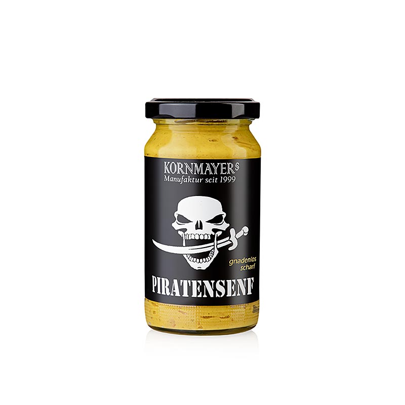 Kornmayer - Senape dei Pirati, con peperoncino rosso e rum, incredibilmente piccante, 210 ml