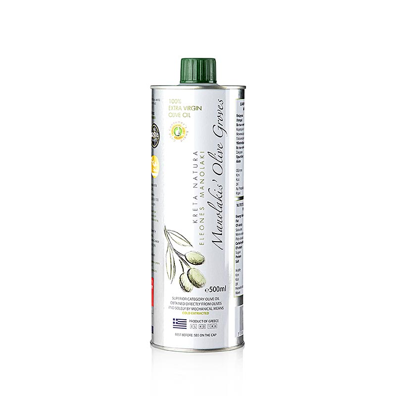 Natives Olivenöl Extra, Manolakis Groves, aus Koroneiki Oliven, Kreta, 500 ml