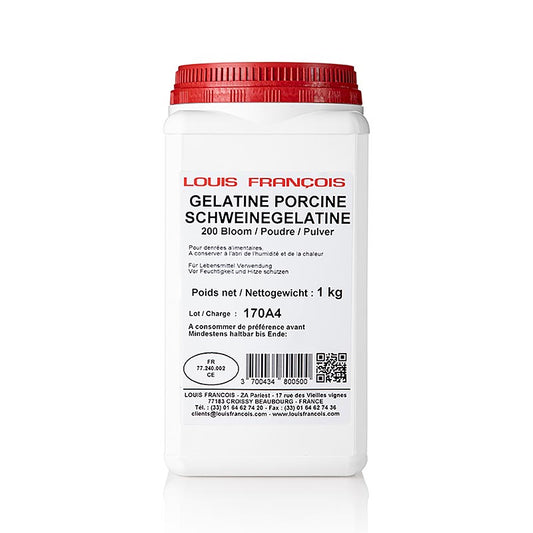 Gelatine Pulver, weiss, 200 Bloom, Louis Francois, 1 kg