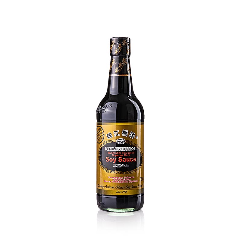 Sojasauce - Shoyu, Pearl River Bridge, dunkel, mit Pilzgeschmack, China, 500 ml
