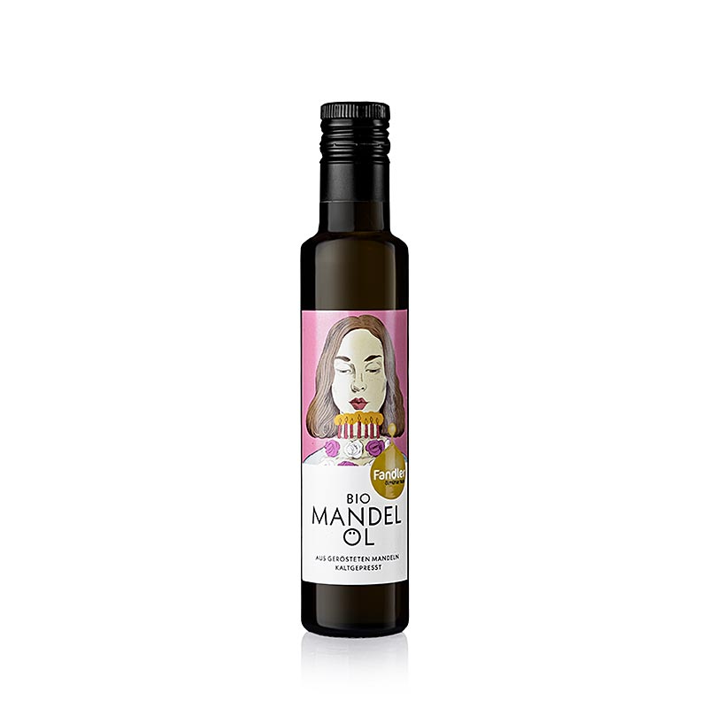 Olio di mandorle, da mandorle tostate, spremuto a freddo, Fandler, biologico, 250 ml