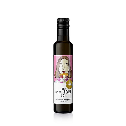 Olio di mandorle, da mandorle tostate, spremuto a freddo, Fandler, biologico, 250 ml