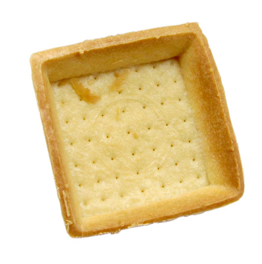 HUG - Tartelettes à dessert, carrées, 7 x 7 cm, H 1,8 cm, claires, pâte brisée, 3,46 kg, 120 pièces